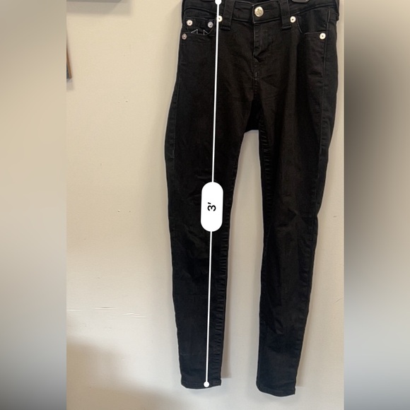 True Religion Women Ladies Halle Mid Rise Super Skinny Jeans Black  Size 27 - Picture 8 of 16